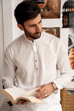 EMBROIDERED-LUXURY OFF WHITE KURTA PAJAMA