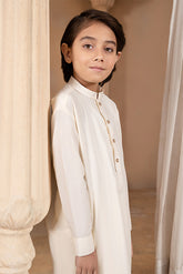 Off White cream- Handcrafted Kurta Trouser -Boys