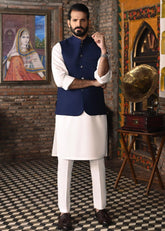 3 PC- Navy on Off-White