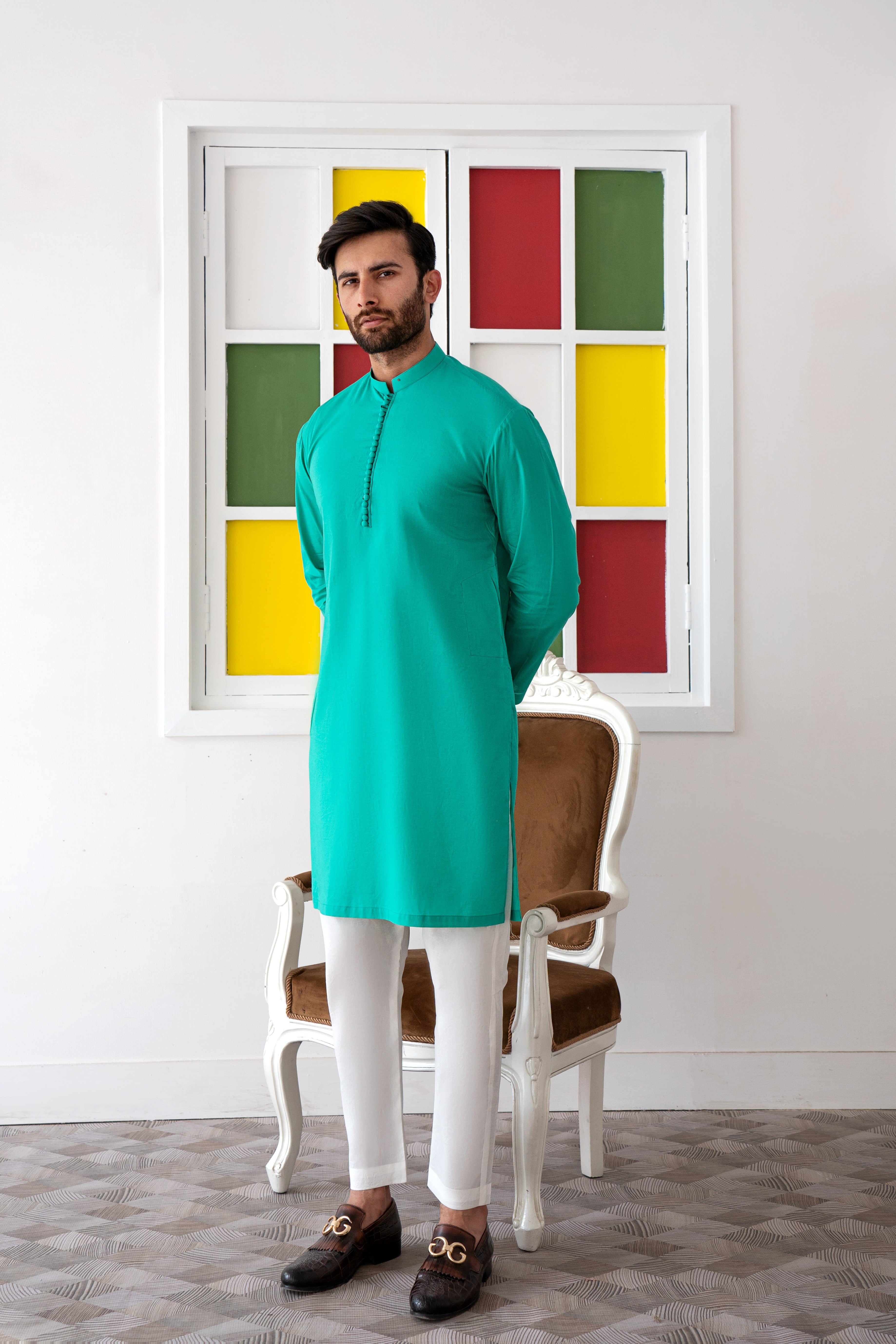 AQUAMARINE-KURTA PAJAMA