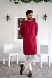 EMBROIDERED-RICH MAROON KURTA PAJAMA