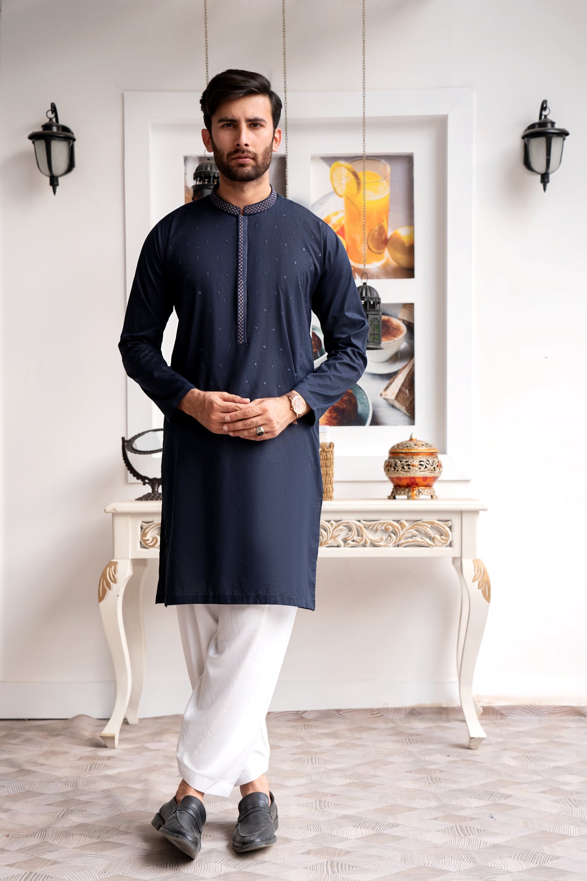 EMBROIDERED-NAVY SHALWAR KAMEEZ