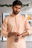 EMBROIDERED-PEACH ROSE KURTA PAJAMA