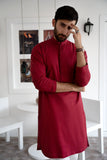 EMBROIDERED-RICH MAROON KURTA PAJAMA