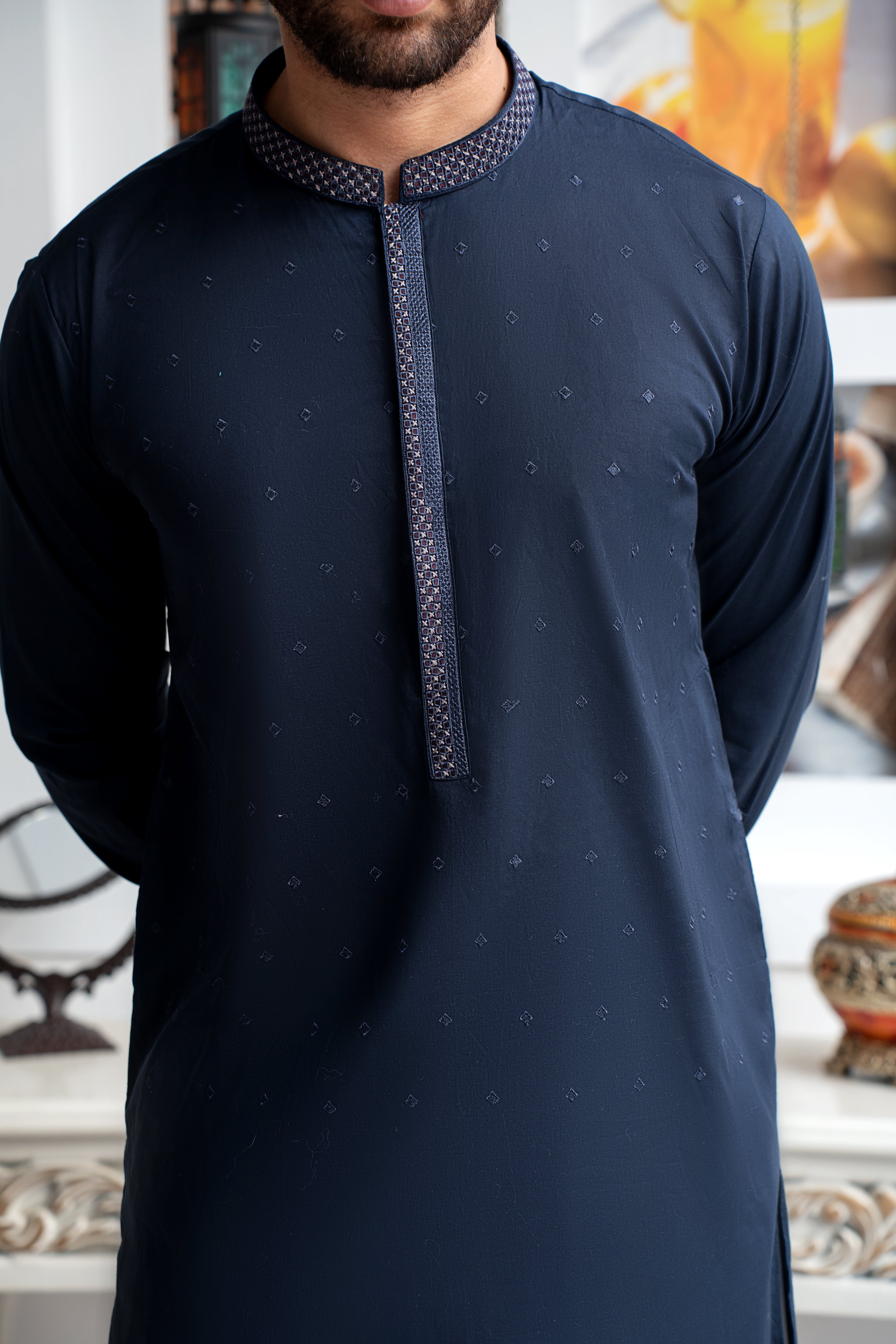 EMBROIDERED-NAVY SHALWAR KAMEEZ