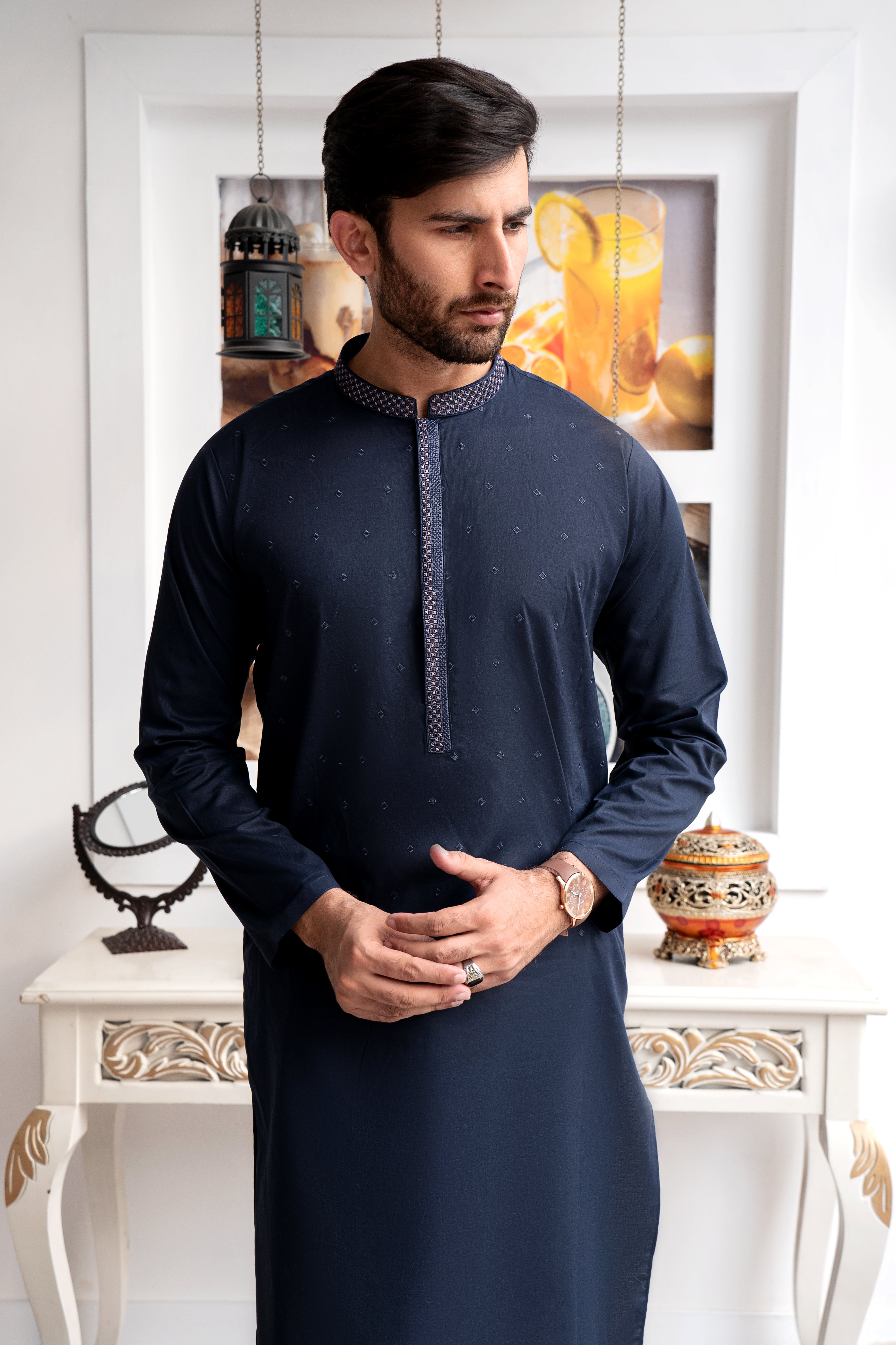 EMBROIDERED-NAVY SHALWAR KAMEEZ