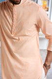 EMBROIDERED-PEACH ROSE KURTA PAJAMA