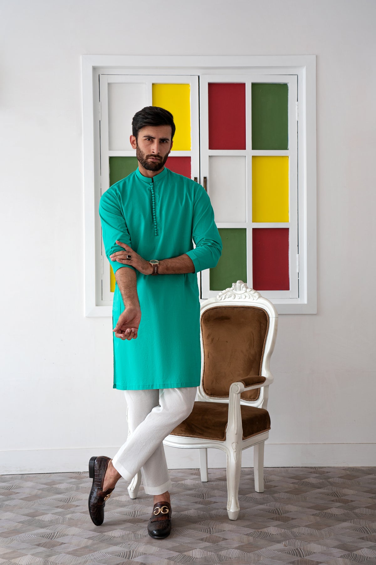 AQUAMARINE-KURTA PAJAMA