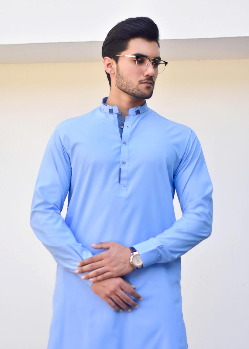 Sky Blue- Designer Kurta Pajama