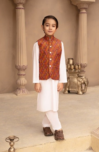 3 PC- Multi on Off-white -Boys