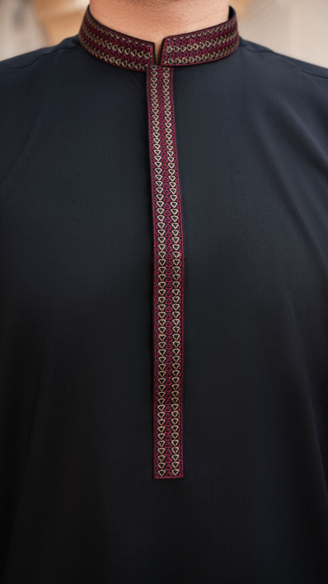 EMBROIDERED-BLACK SHALWAR KAMEEZ- Men – Eminence