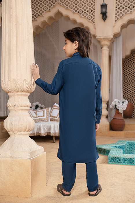 Blue Navy- Handcrafted Kurta Trouser -Boys