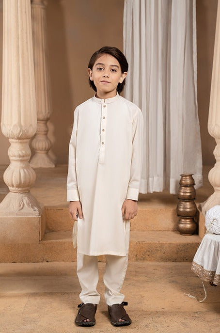 Off White cream- Handcrafted Kurta Trouser -Boys