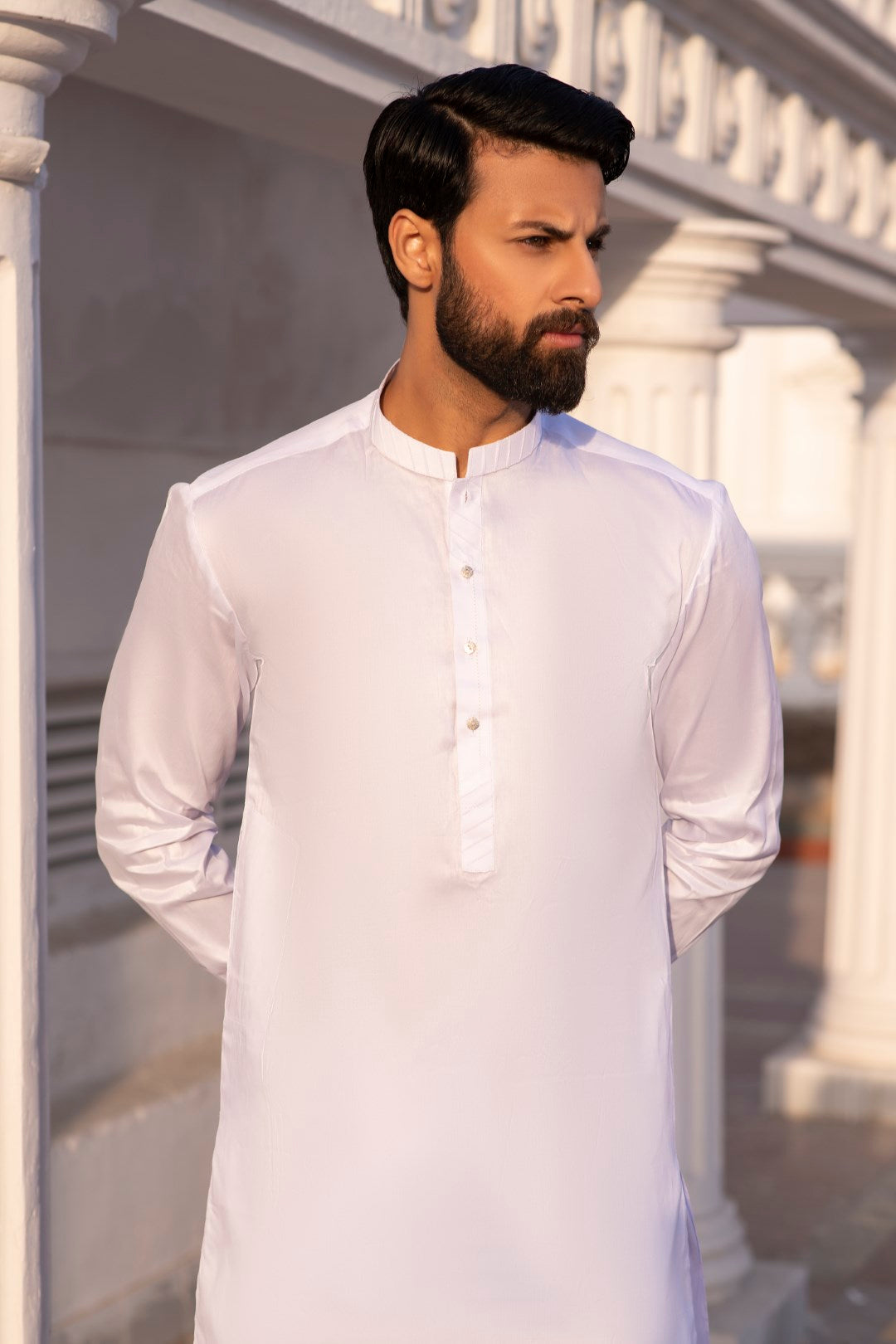 Luxe White Shalwar Kameez